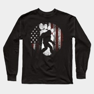 Bigfoot american flag 4th of july Long Sleeve T-Shirt